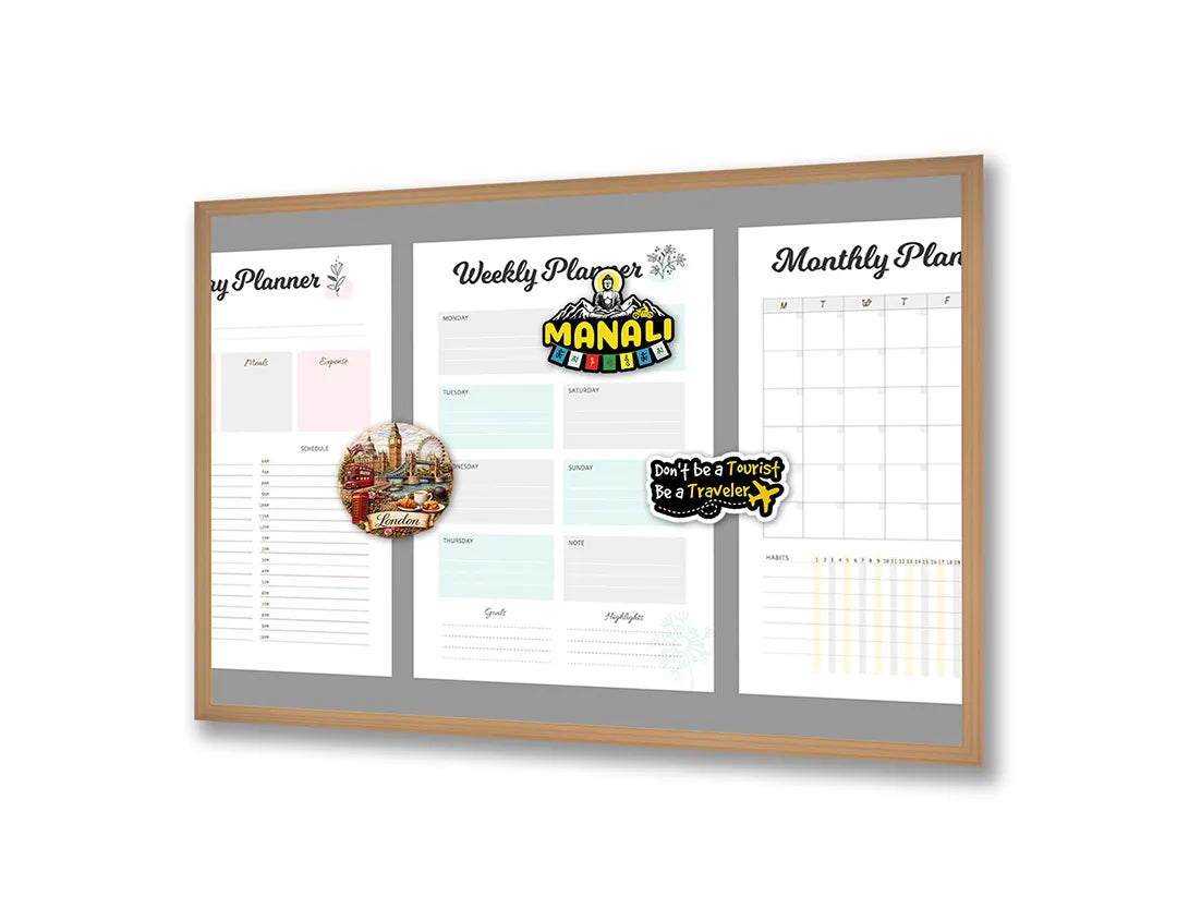 Metalen Magneetbord met print van Weekplanner blokken perfect als decoratie