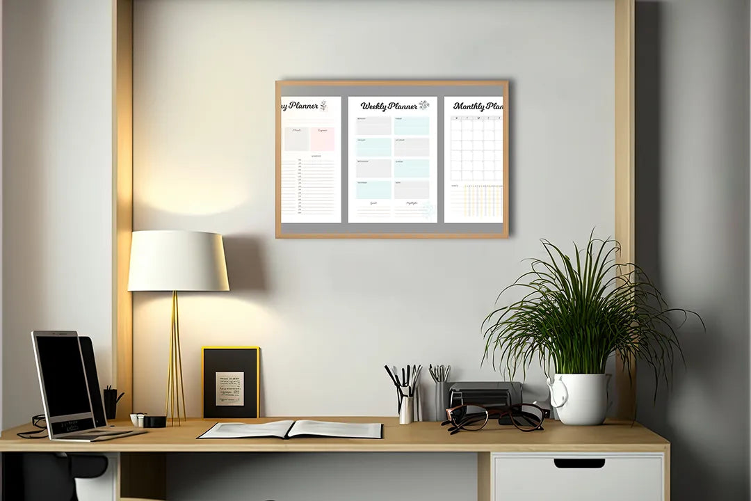 Metalen Magneetbord met print van Weekplanner blokken perfect als decoratie