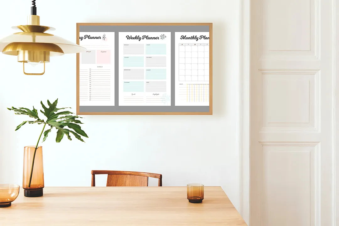 Metalen Magneetbord met print van Weekplanner blokken perfect als decoratie