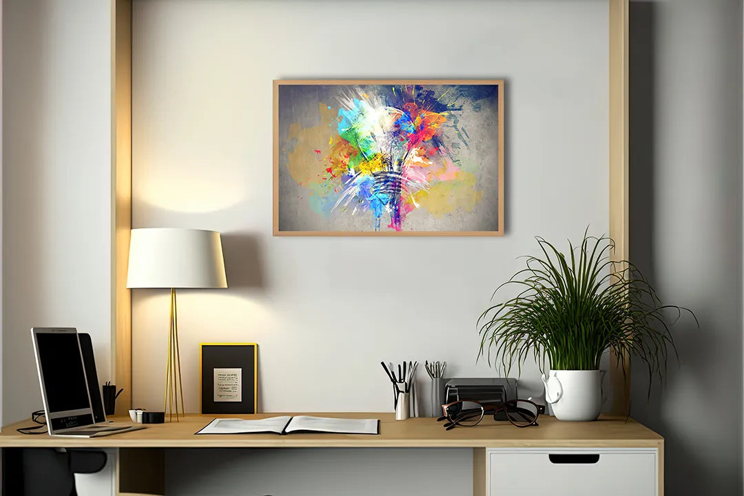 Metalen Magneetbord met afbeelding van kleurrijke abstracte aquarel verf in regenboog kleuren kleuren