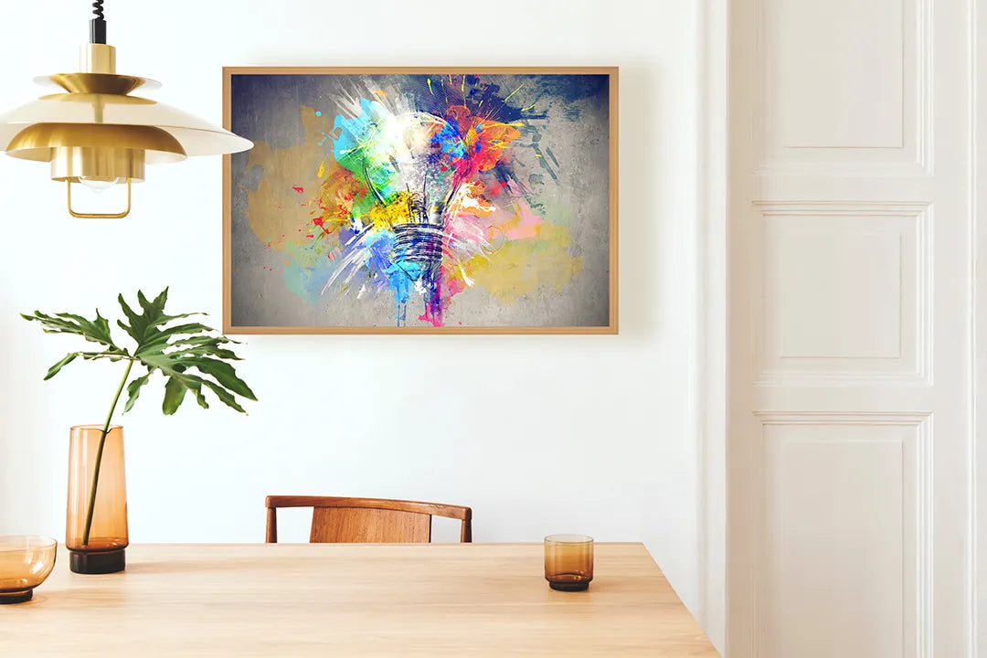 Metalen Magneetbord met afbeelding van kleurrijke abstracte aquarel verf in regenboog kleuren kleuren