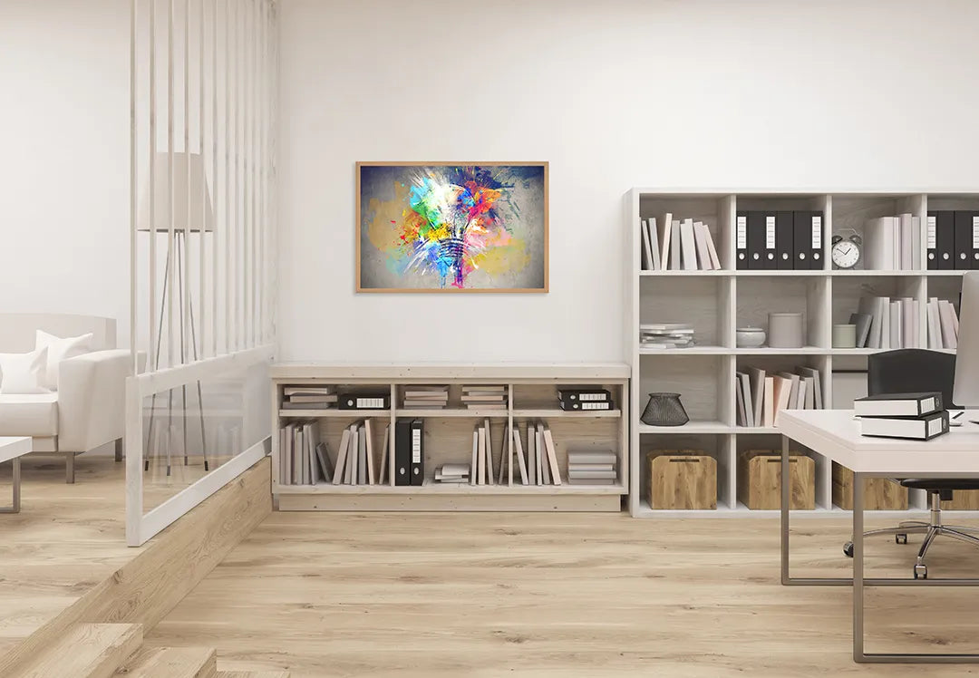 Metalen Magneetbord met afbeelding van kleurrijke abstracte aquarel verf in regenboog kleuren kleuren