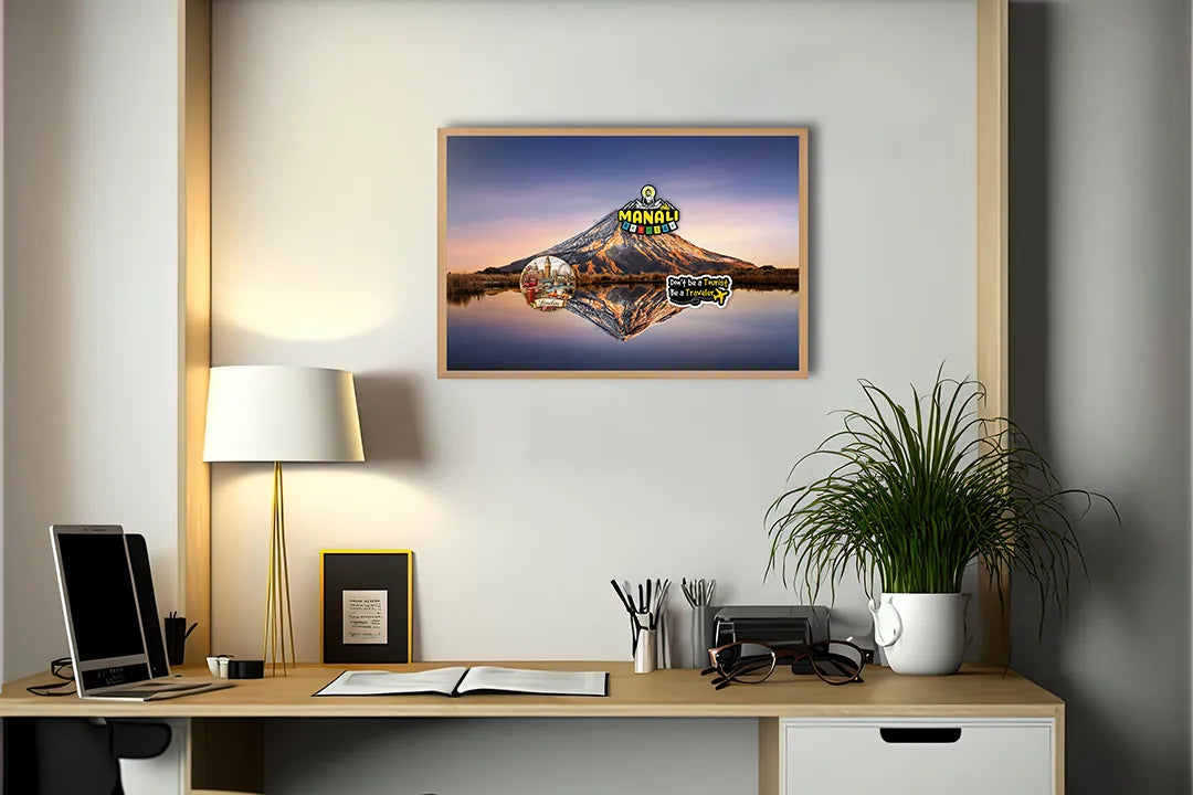 Metalen Magneetbord met print van Bergmeer weerspiegeling perfect als decoratie