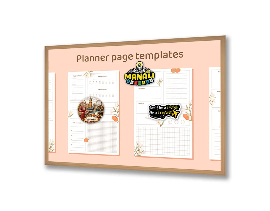 Metalen Magneetbord met print van Planner oranje bloemen perfect als decoratie