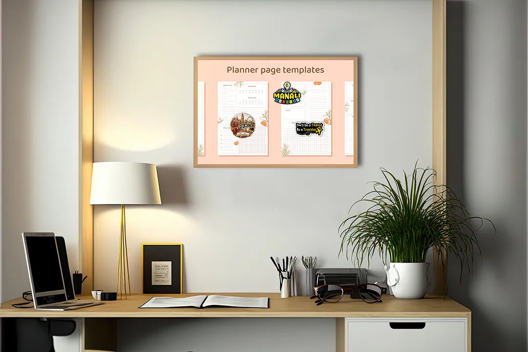 Metalen Magneetbord met print van Planner oranje bloemen perfect als decoratie