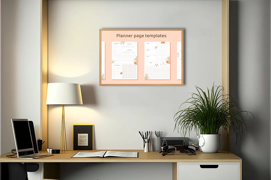 Metalen Magneetbord met print van Planner oranje bloemen perfect als decoratie