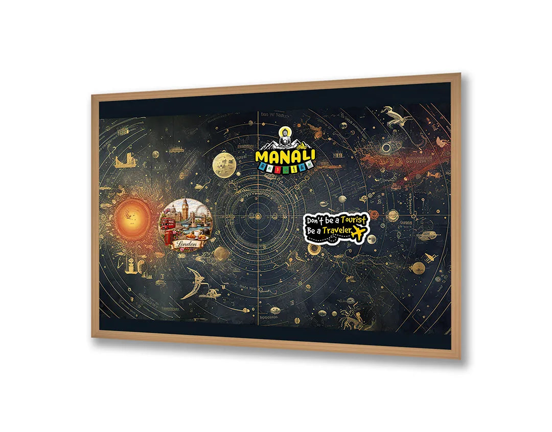 Metalen Magneetbord met print van Astrologie sterrenkaart perfect als decoratie