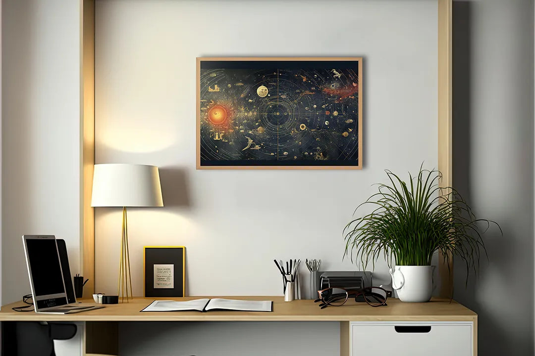 Metalen Magneetbord met print van Astrologie sterrenkaart perfect als decoratie