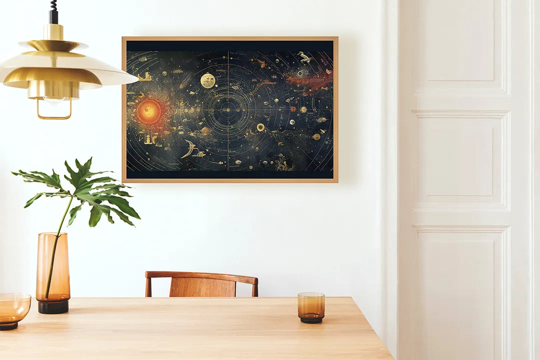 Metalen Magneetbord met print van Astrologie sterrenkaart perfect als decoratie