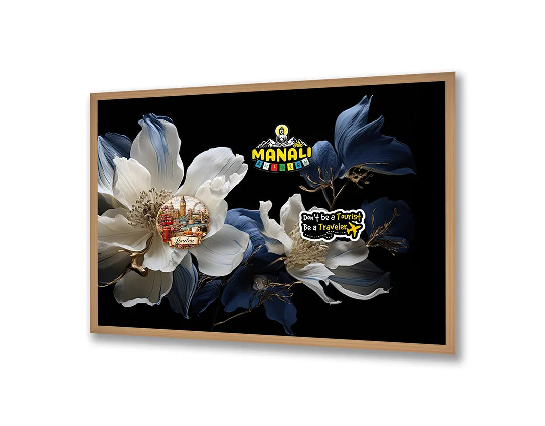 Metalen Magneetbord met print van Witte orchidee op zwart perfect als decoratie