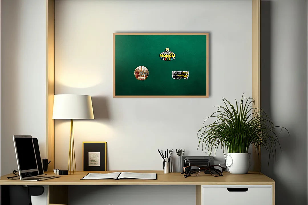 Metalen Magneetbord met print van Groen schoolbord krijtbord perfect als decoratie