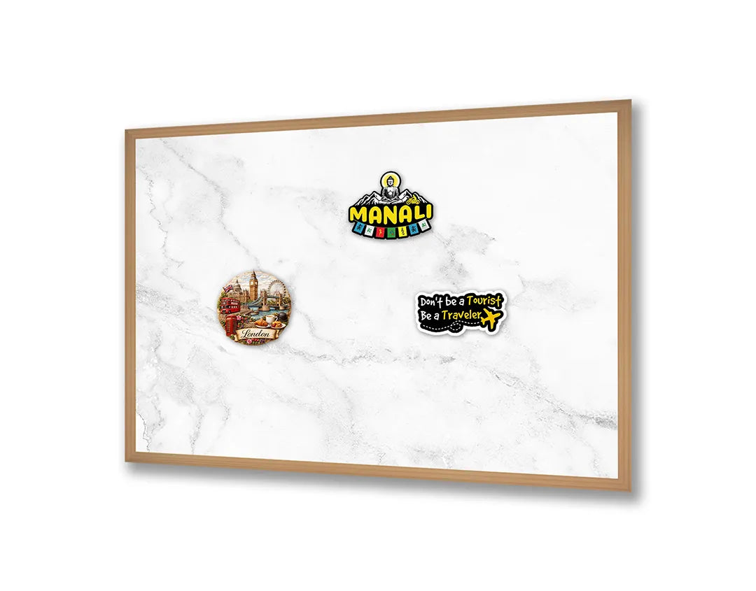 Metalen Magneetbord met print van Wit marmer textuur perfect als decoratie
