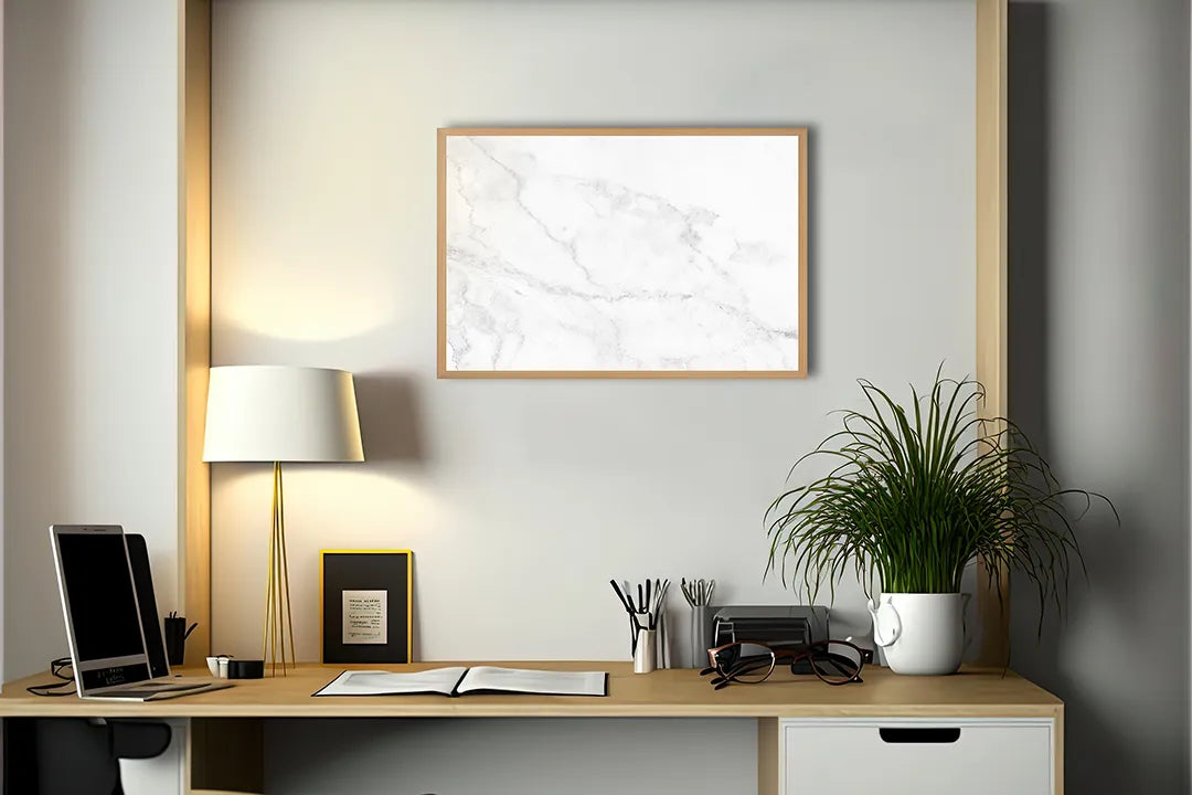 Metalen Magneetbord met print van Wit marmer textuur perfect als decoratie