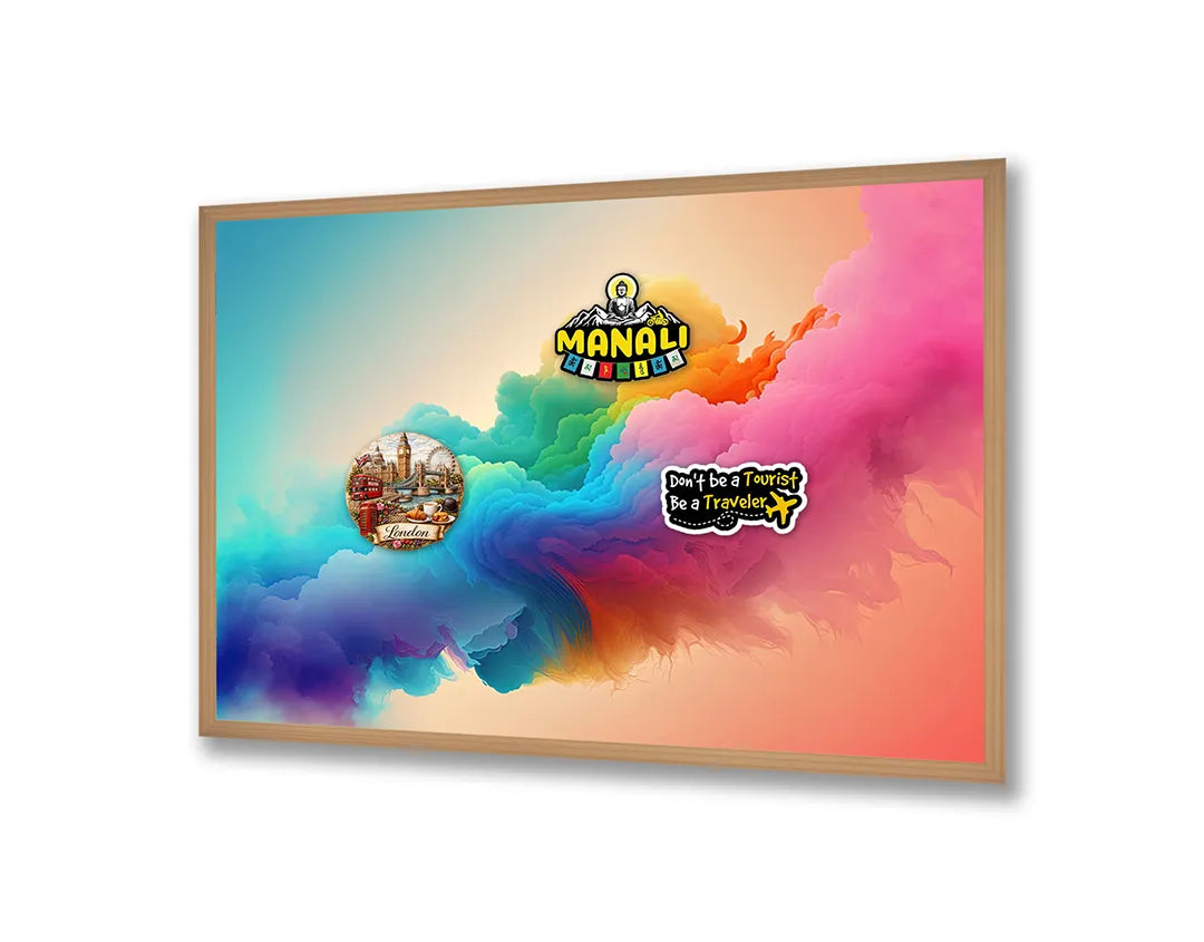 Metalen Magneetbord met print van Regenboog kleuren rook perfect als decoratie
