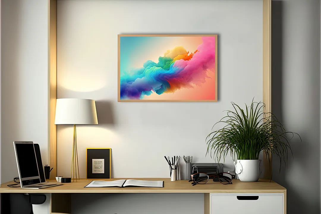 Metalen Magneetbord met print van Regenboog kleuren rook perfect als decoratie