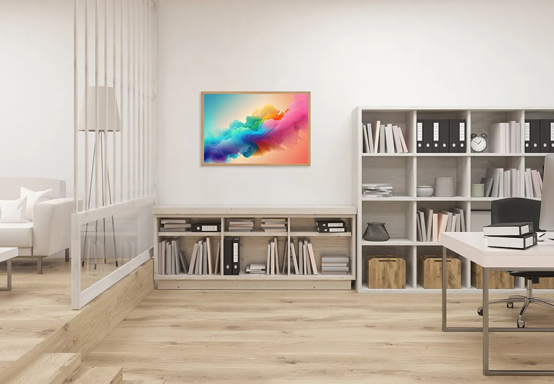Metalen Magneetbord met print van Regenboog kleuren rook perfect als decoratie