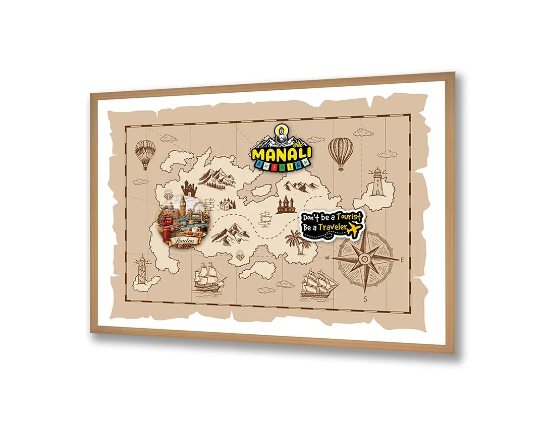 Metalen Magneetbord met print van Eiland schatkaart perfect als decoratie