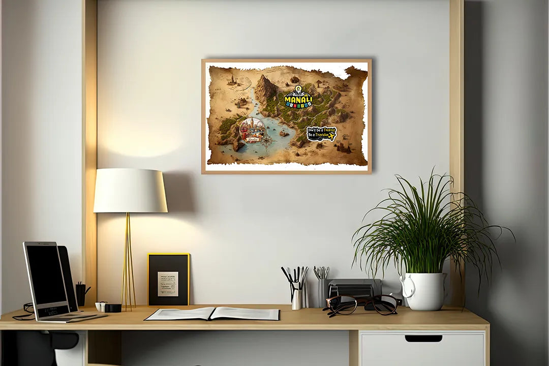 Metalen Magneetbord met print van Fantasie eiland kaart perfect als decoratie