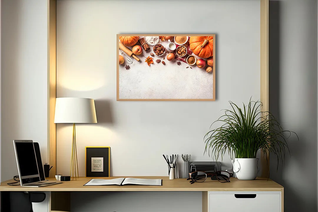Metalen Magneetbord met print van Pompoenen en herfstkruiden perfect als decoratie