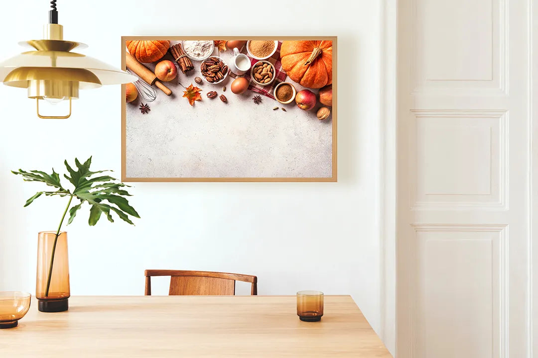 Metalen Magneetbord met print van Pompoenen en herfstkruiden perfect als decoratie