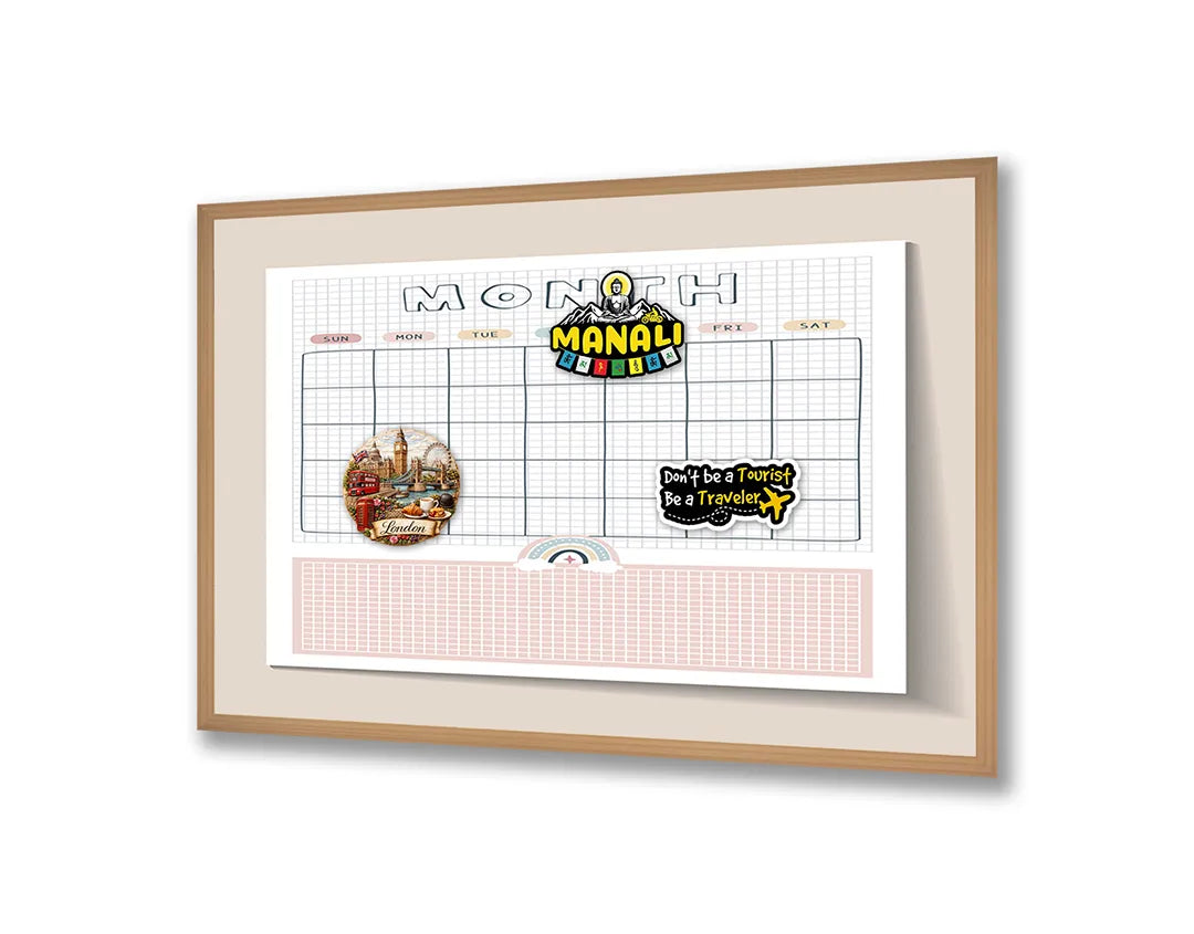 Metalen Magneetbord met print van Roze maandplanner perfect als decoratie