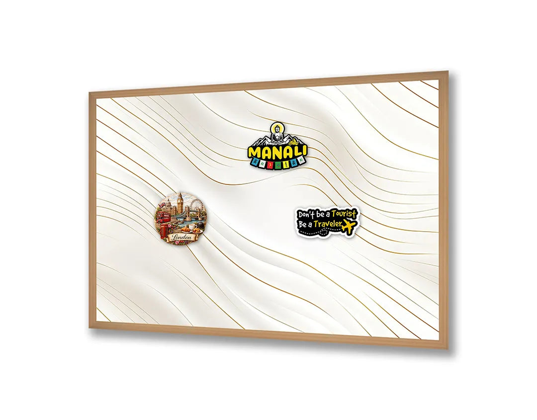 Metalen Magneetbord met print van Witte zandgolven textuur perfect als decoratie