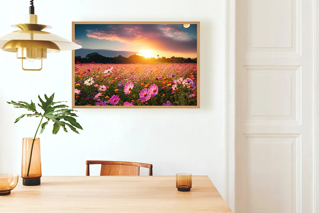 Metalen Magneetbord met print van Lavendelveld zonsondergang perfect als decoratie