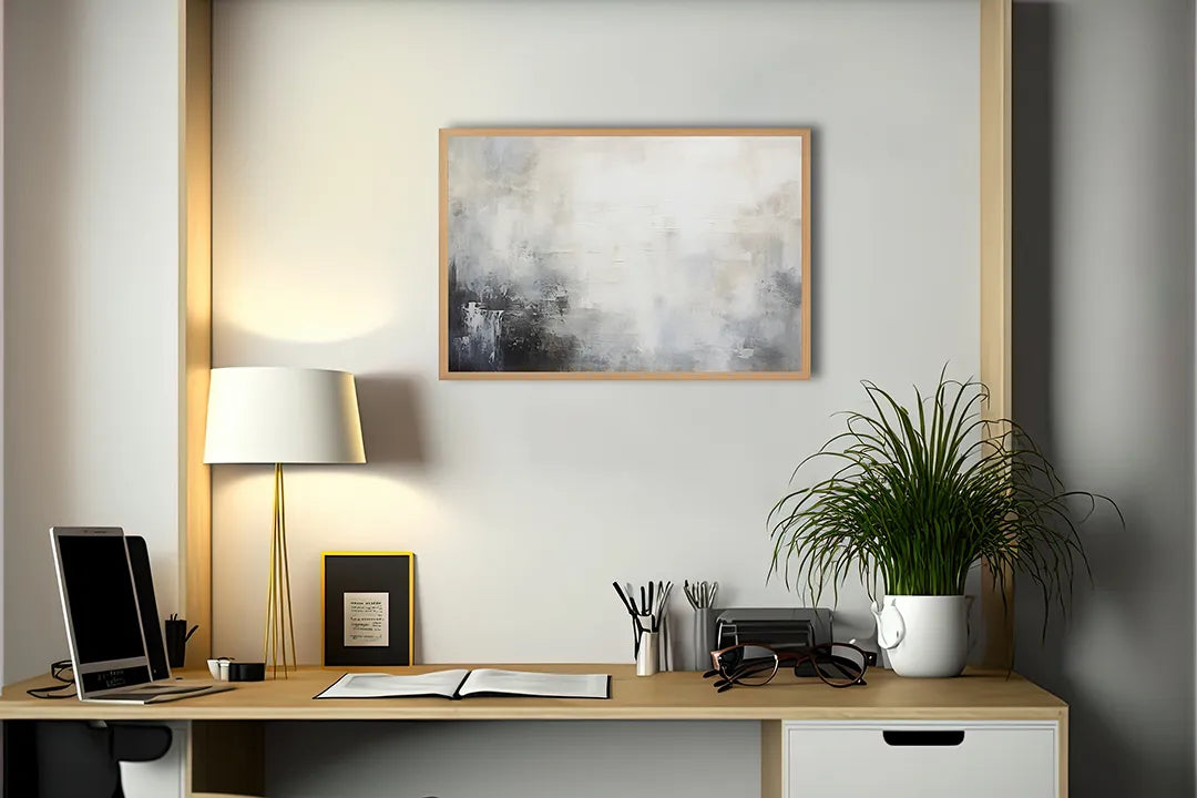 Metalen Magneetbord met print van Abstract beige grijs perfect als decoratie