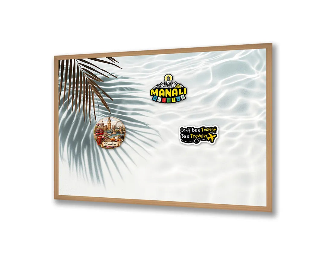 Metalen Magneetbord met print van Palmblad schaduw op wit perfect als decoratie