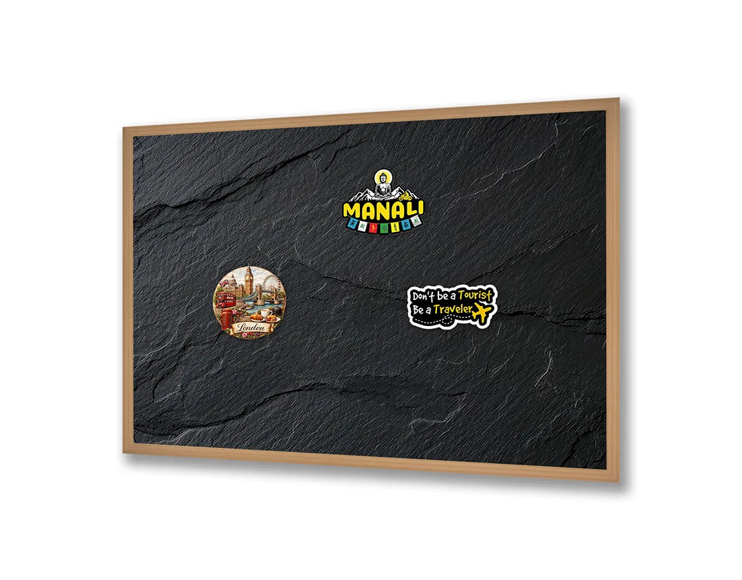 Metalen Magneetbord met print van Zwart ruw beton perfect als decoratie