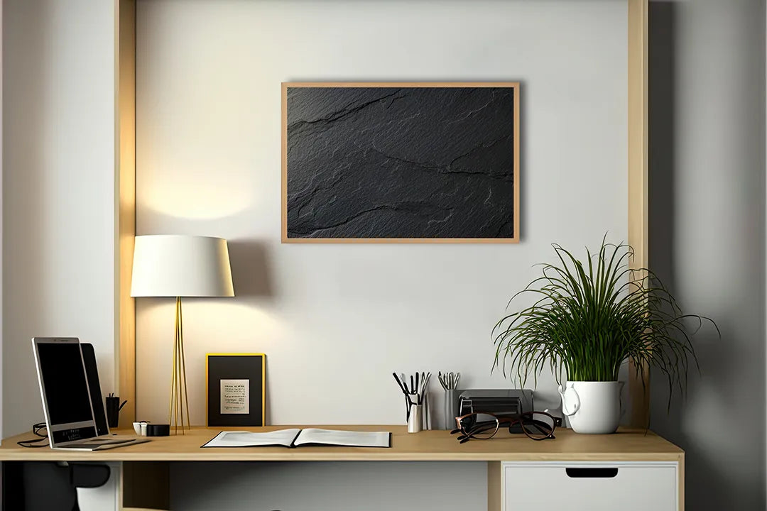 Metalen Magneetbord met print van Zwart ruw beton perfect als decoratie