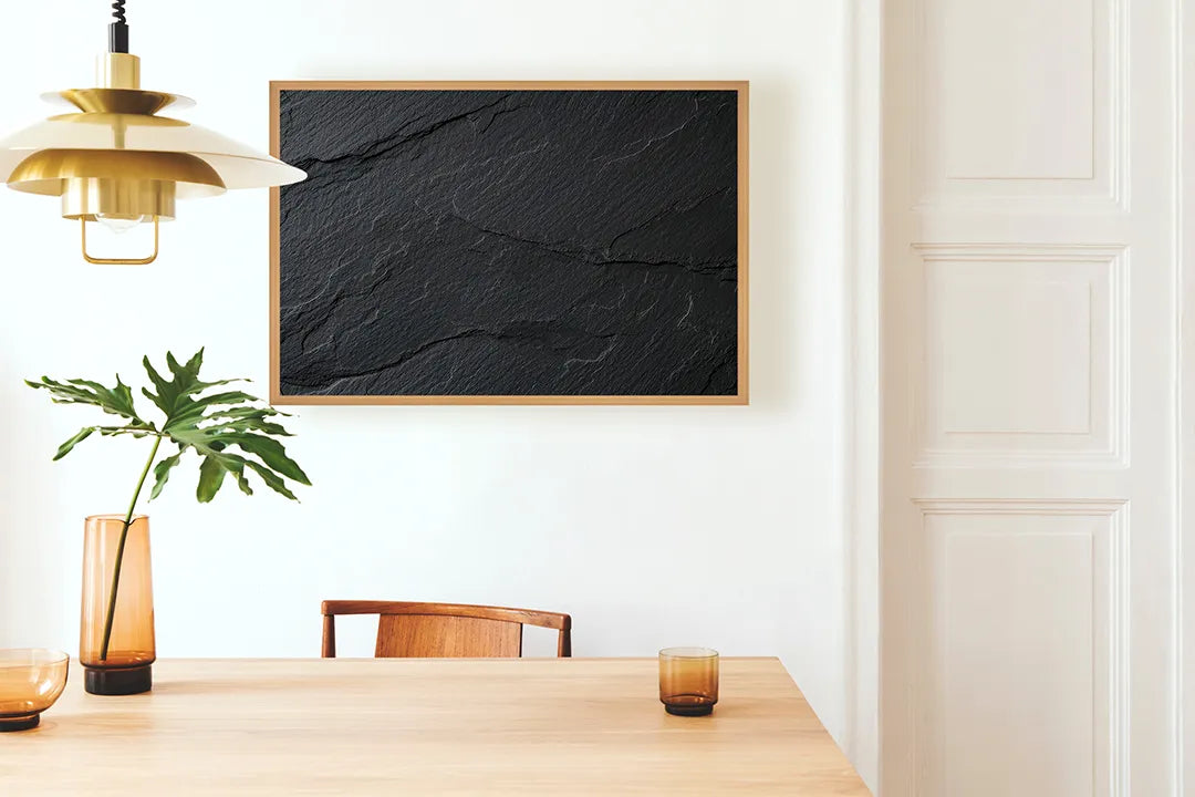 Metalen Magneetbord met print van Zwart ruw beton perfect als decoratie