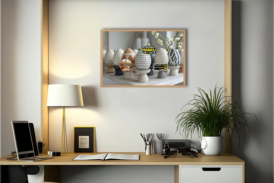 Metalen Magneetbord met print van Paaseieren op een rij perfect als decoratie
