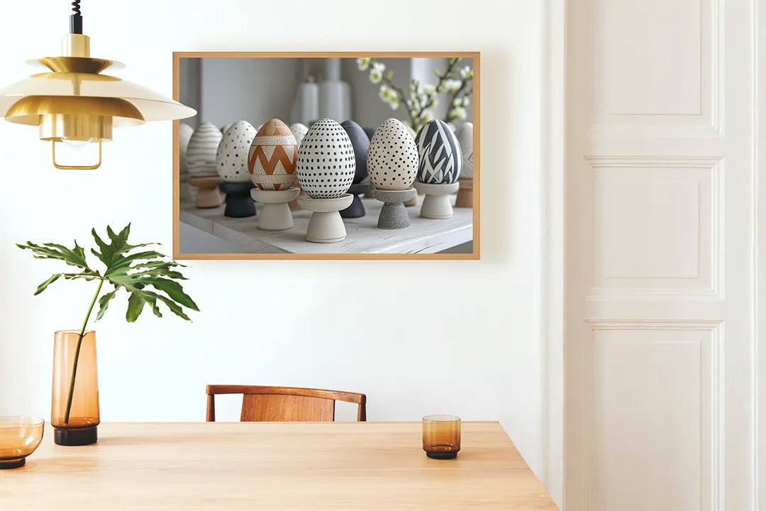 Metalen Magneetbord met print van Paaseieren op een rij perfect als decoratie