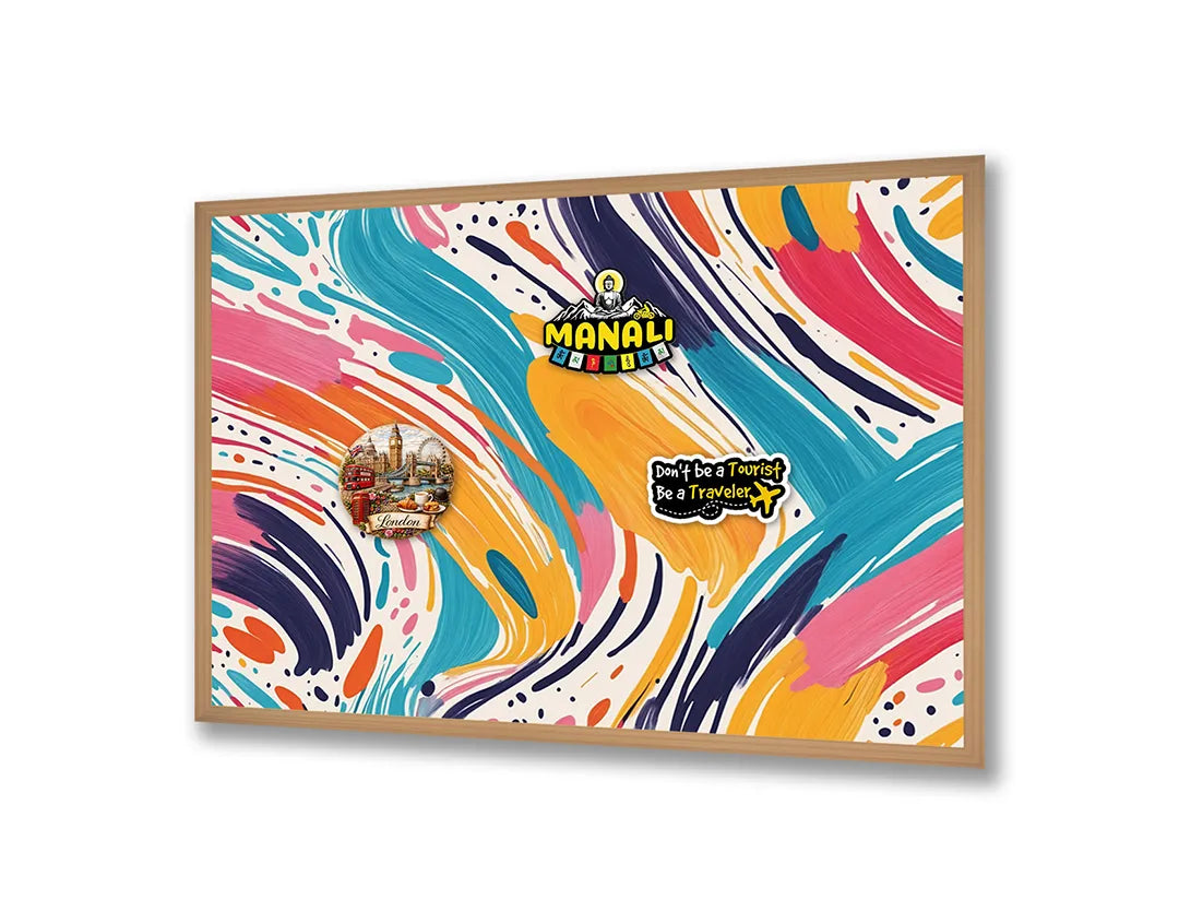 Metalen Magneetbord met print van Kleurrijke verfstroken perfect als decoratie