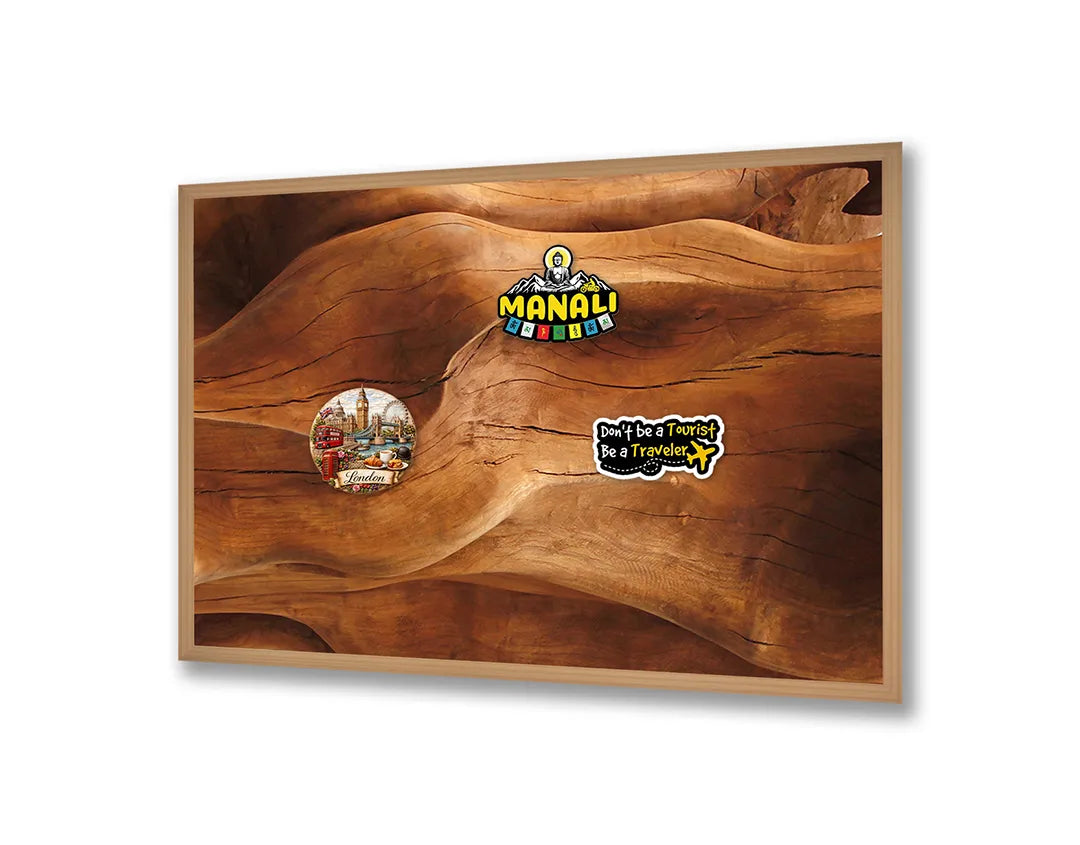 Metalen Magneetbord met afbeelding van golvende zandduinen textuur in warm zandkleur kleuren