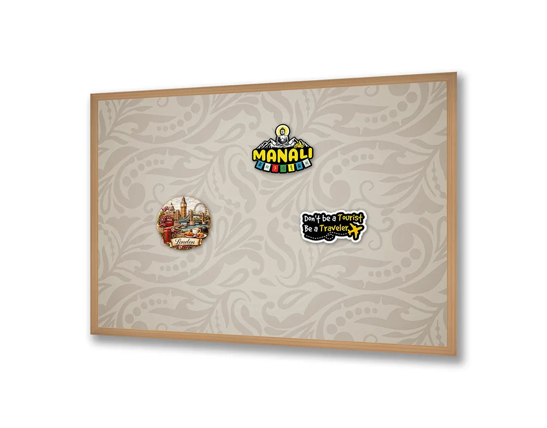 Metalen Magneetbord met print van Licht damast patroon perfect als decoratie