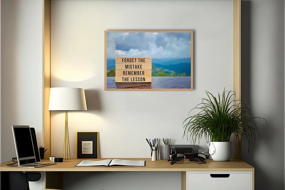 Metalen Magneetbord met print van Forget mistake remember lesson perfect als decoratie