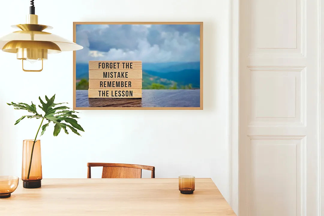 Metalen Magneetbord met print van Forget mistake remember lesson perfect als decoratie
