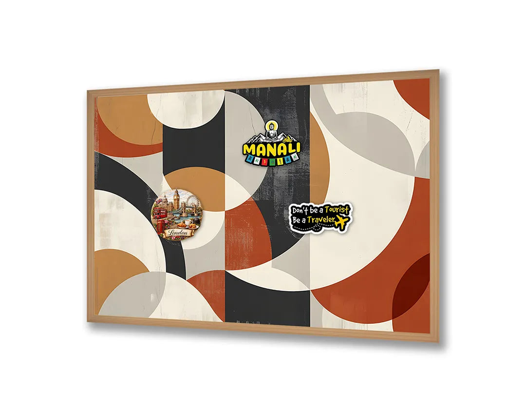 Metalen Magneetbord met print van Retro geometrische vormen perfect als decoratie