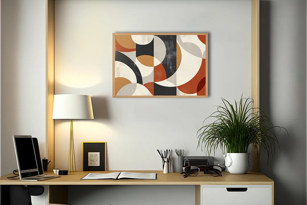 Metalen Magneetbord met print van Retro geometrische vormen perfect als decoratie