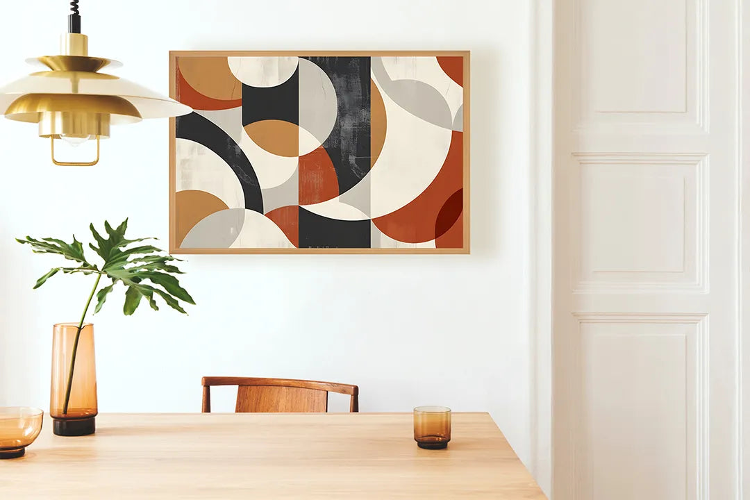 Metalen Magneetbord met print van Retro geometrische vormen perfect als decoratie