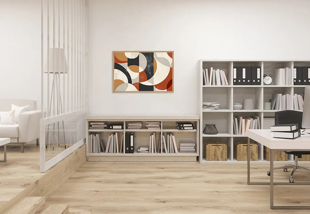 Metalen Magneetbord met print van Retro geometrische vormen perfect als decoratie