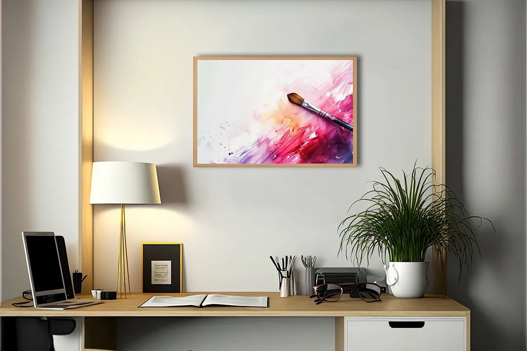 Metalen Magneetbord met print van Kwast en verfspetters perfect als decoratie