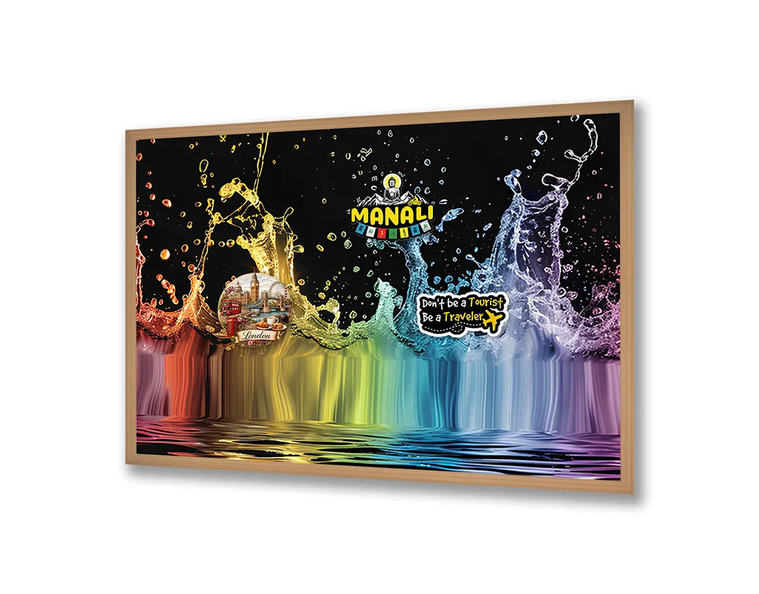 Metalen Magneetbord met print van Gekleurd spetterend water perfect als decoratie