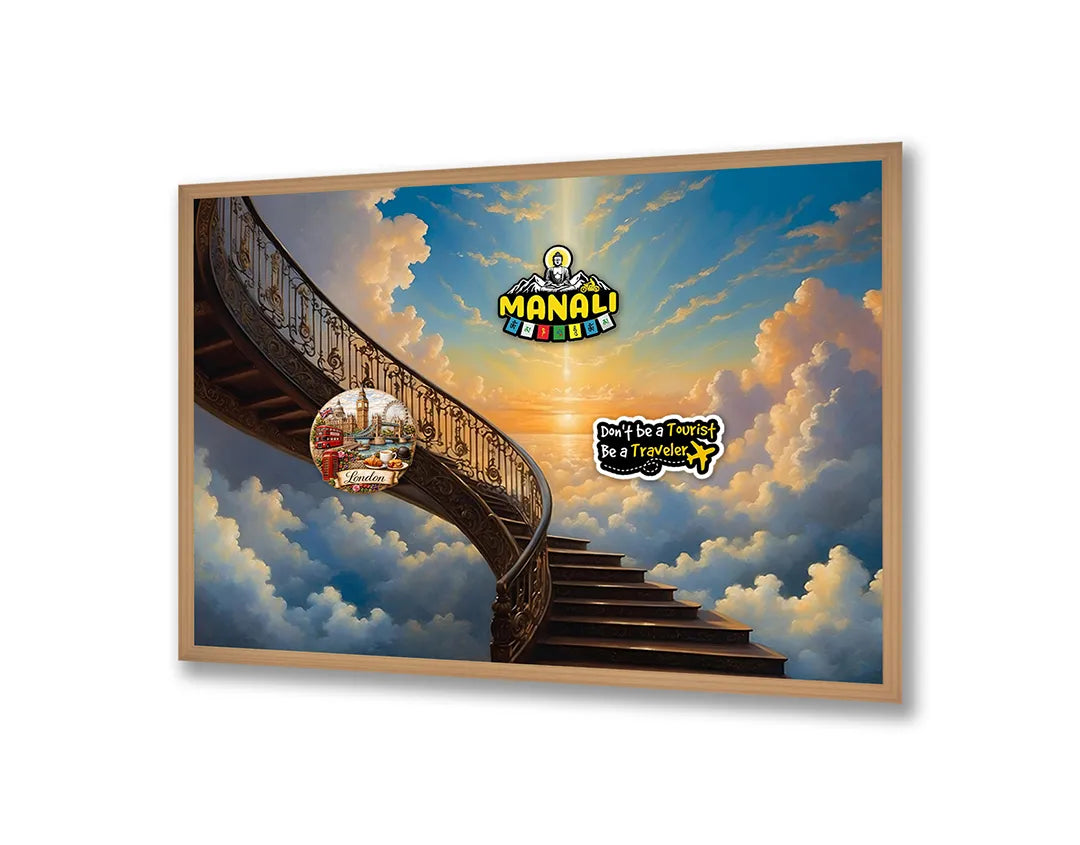 Metalen Magneetbord met print van Trap naar de wolken perfect als decoratie