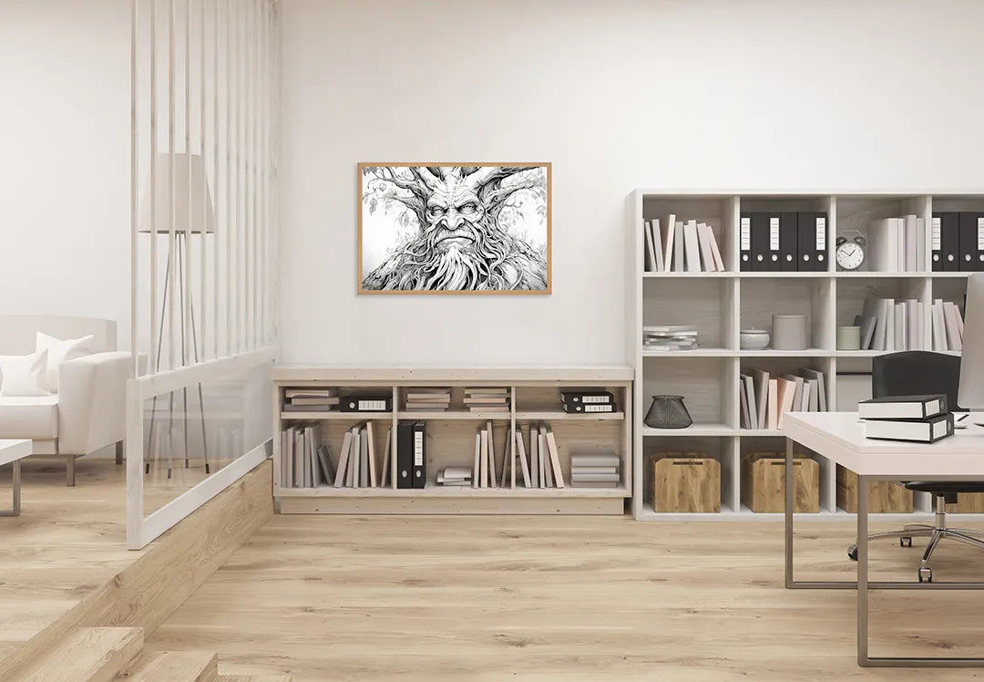 Metalen Magneetbord met print van Fantasie boom gezicht perfect als decoratie
