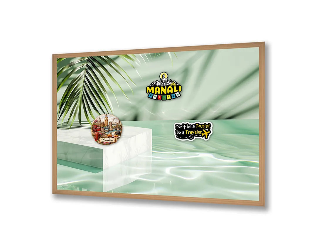 Metalen Magneetbord met print van Groen podium bladeren schaduw perfect als decoratie