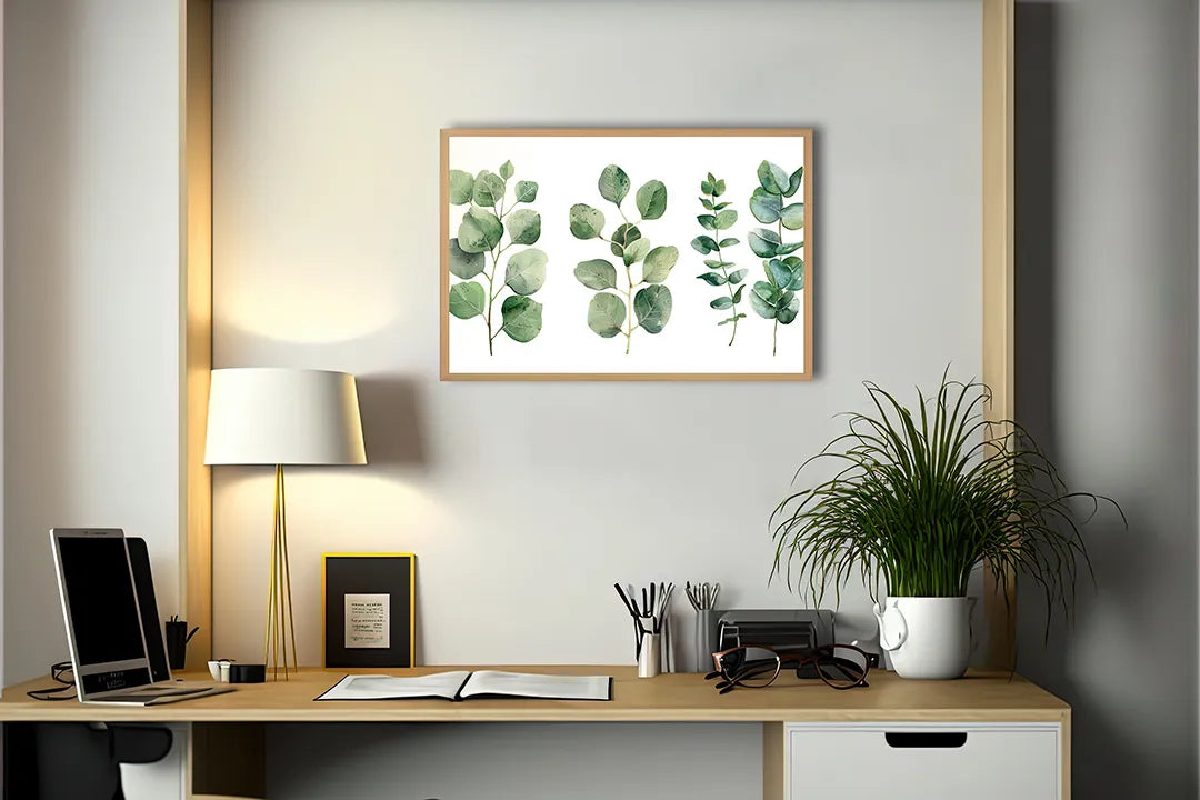 Metalen Magneetbord met print van Eucalyptus bladeren aquarel perfect als decoratie