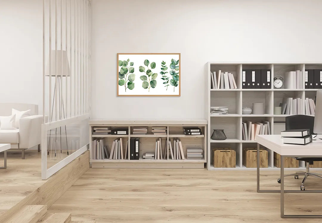 Metalen Magneetbord met print van Eucalyptus bladeren aquarel perfect als decoratie